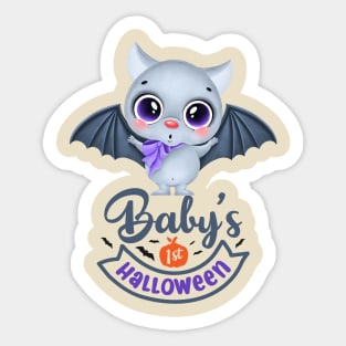 Baby's First Halloween Cute Bat Sticker